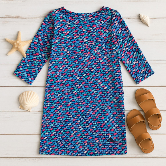 Vineyard Vines Swimming Whales Tisbury Stretch Knit Dress | Girls Size M (10–12) - Picture 1 of 9